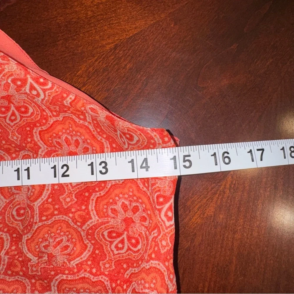 Michael Kors 100% Silk Halter Top Women’s 4 Coral Paisley Boho Resort Chic